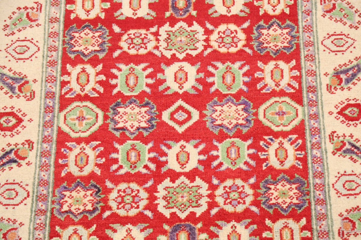 Geometric Kazak Oriental Area Rug 3x4