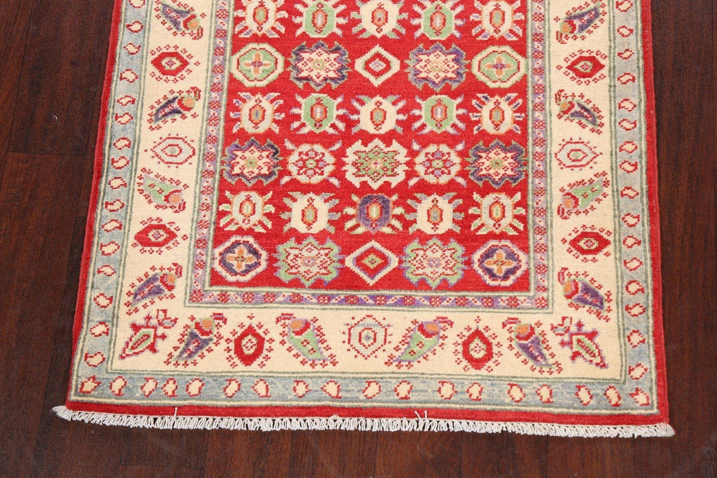 Geometric Kazak Oriental Area Rug 3x4