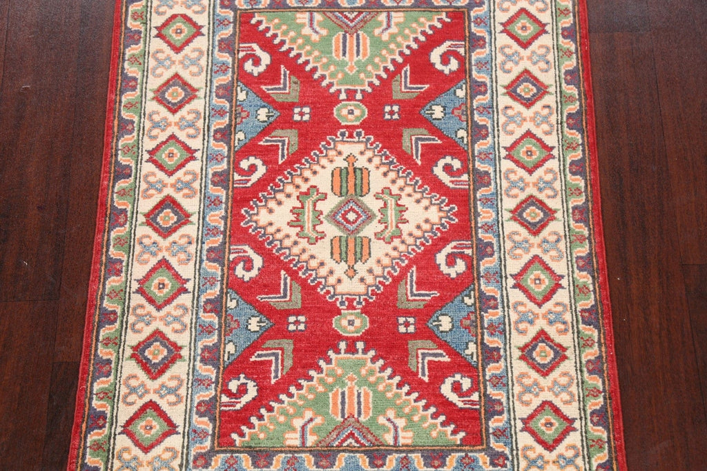 Geometric Kazak Oriental Area Rug 3x4