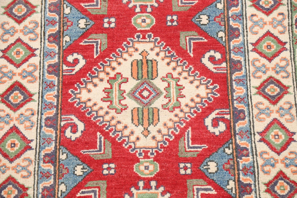 Geometric Kazak Oriental Area Rug 3x4