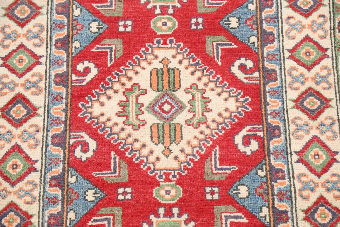 Geometric Kazak Oriental Area Rug 3x4