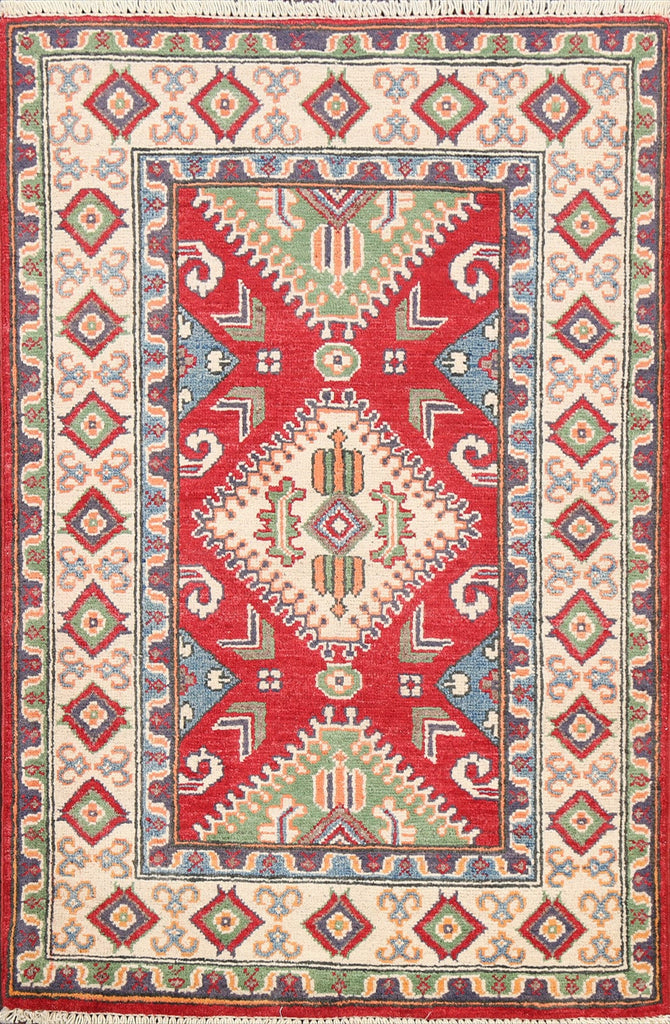 Geometric Kazak Oriental Area Rug 3x4