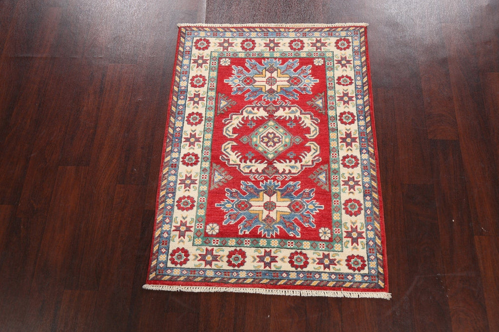 Geometric Kazak Oriental Area Rug 3x4