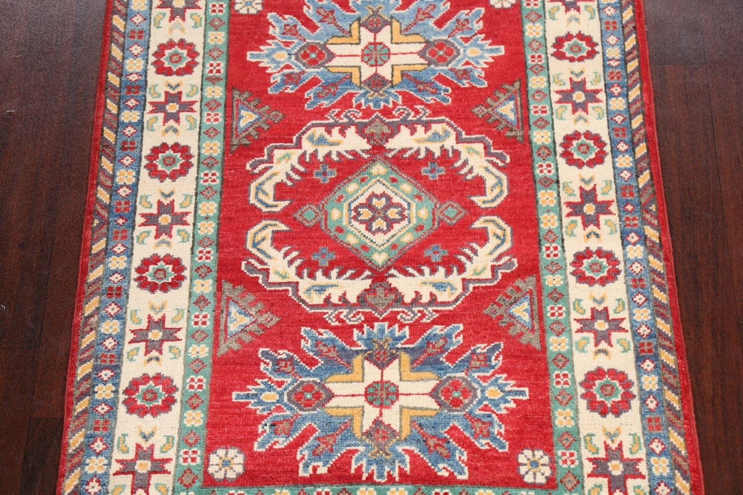 Geometric Kazak Oriental Area Rug 3x4