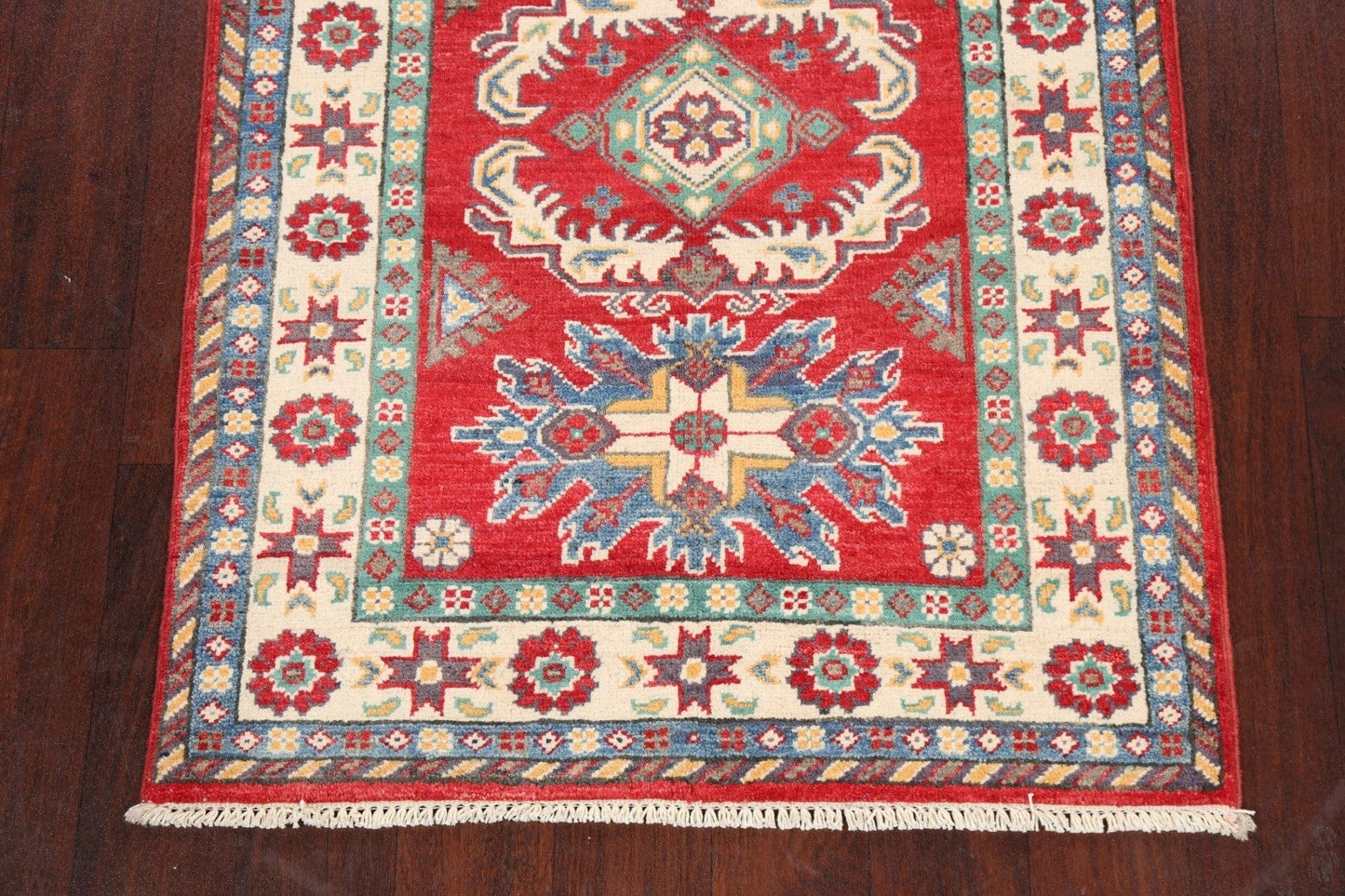 Geometric Kazak Oriental Area Rug 3x4