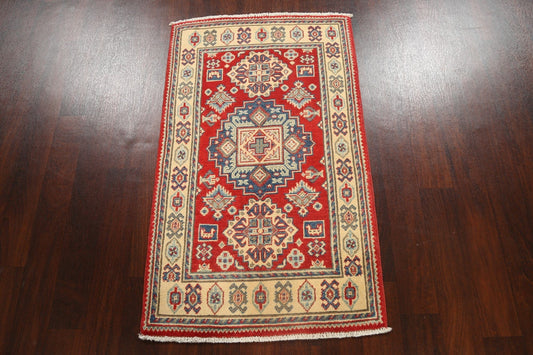 Geometric Kazak Oriental Area Rug 3x4