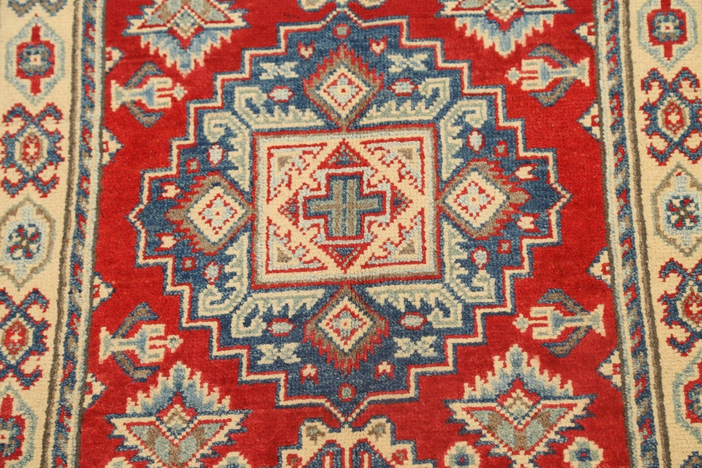 Geometric Kazak Oriental Area Rug 3x4