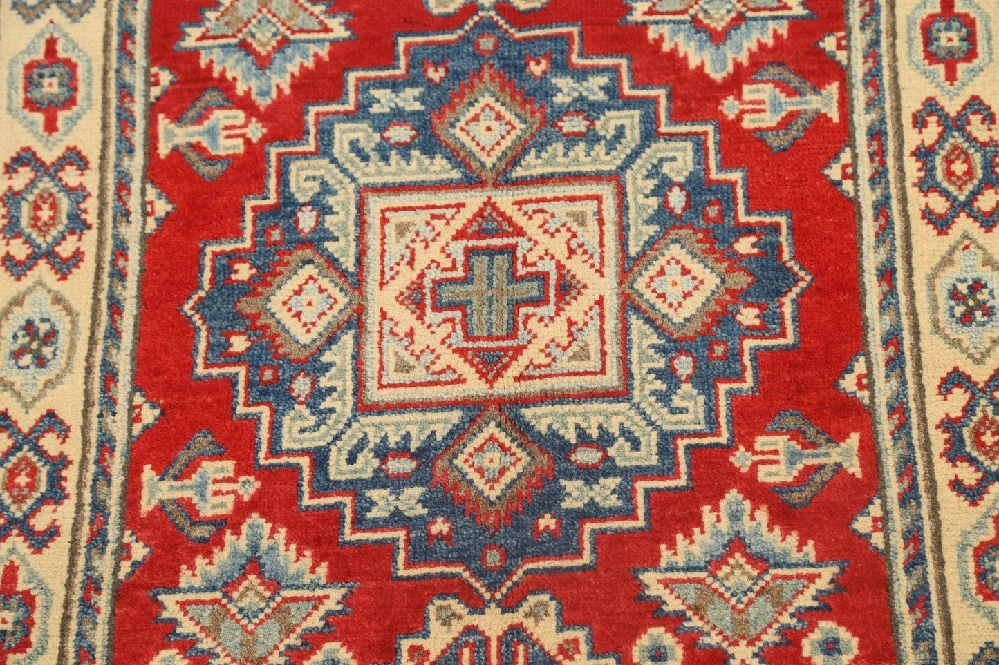 Geometric Kazak Oriental Area Rug 3x4