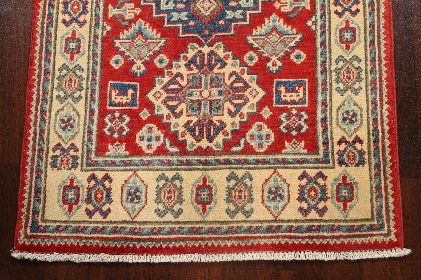 Geometric Kazak Oriental Area Rug 3x4