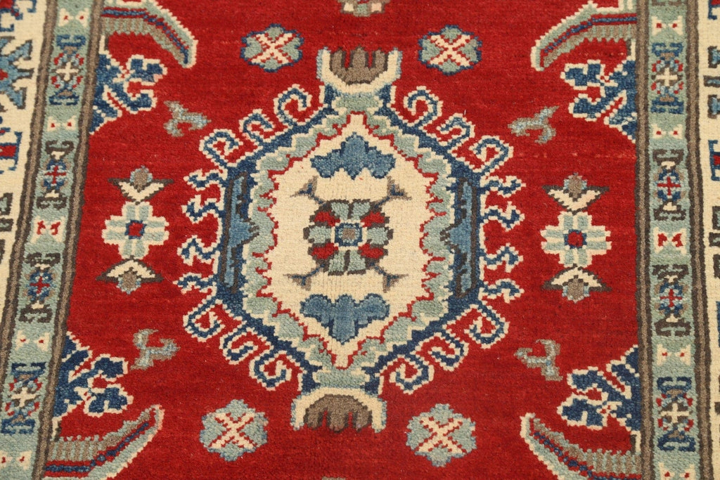 Geometric Kazak Oriental Area Rug 3x4