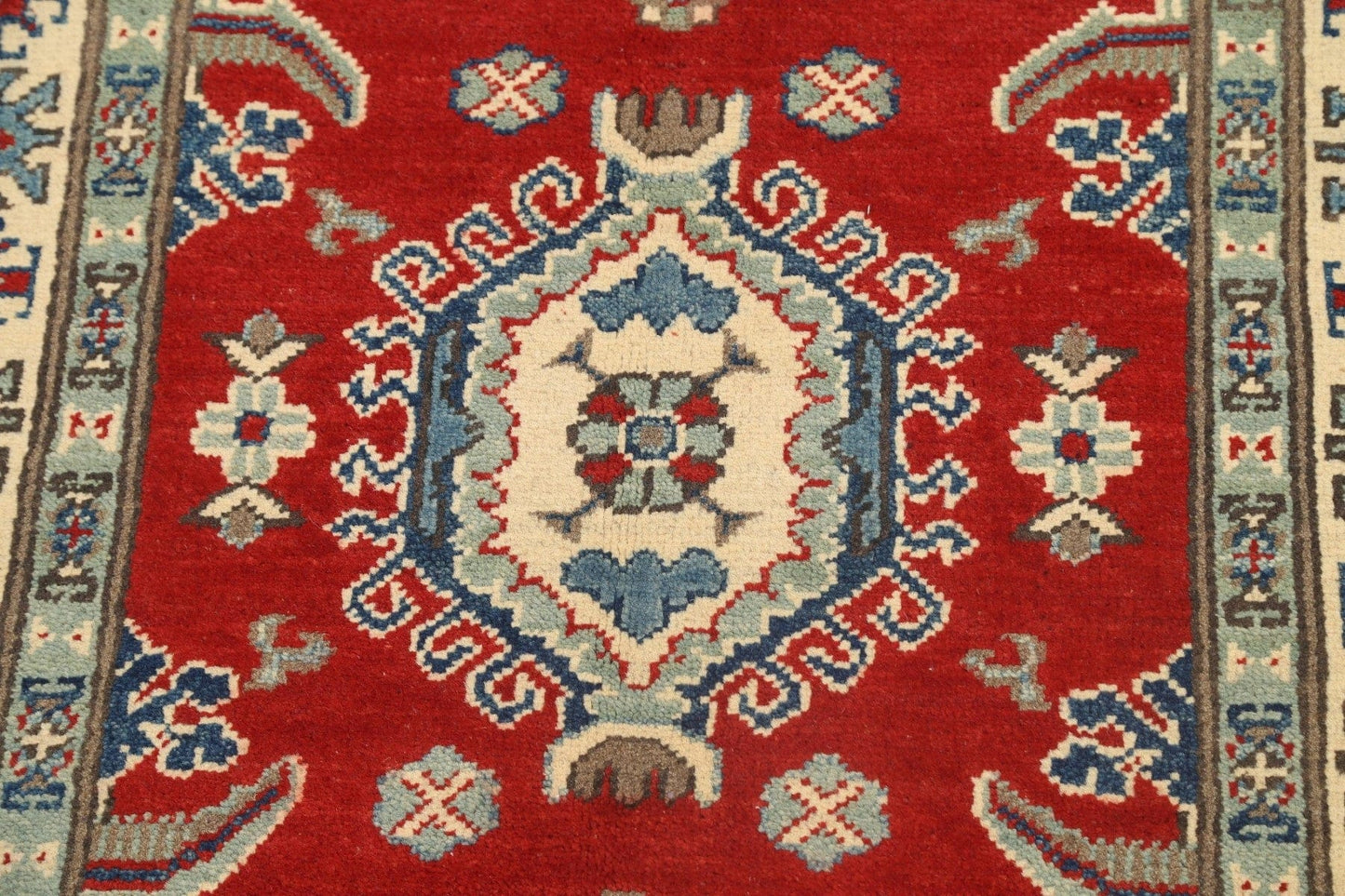 Geometric Kazak Oriental Area Rug 3x4