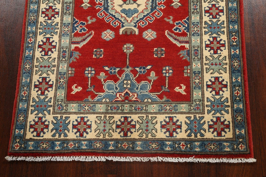 Geometric Kazak Oriental Area Rug 3x4