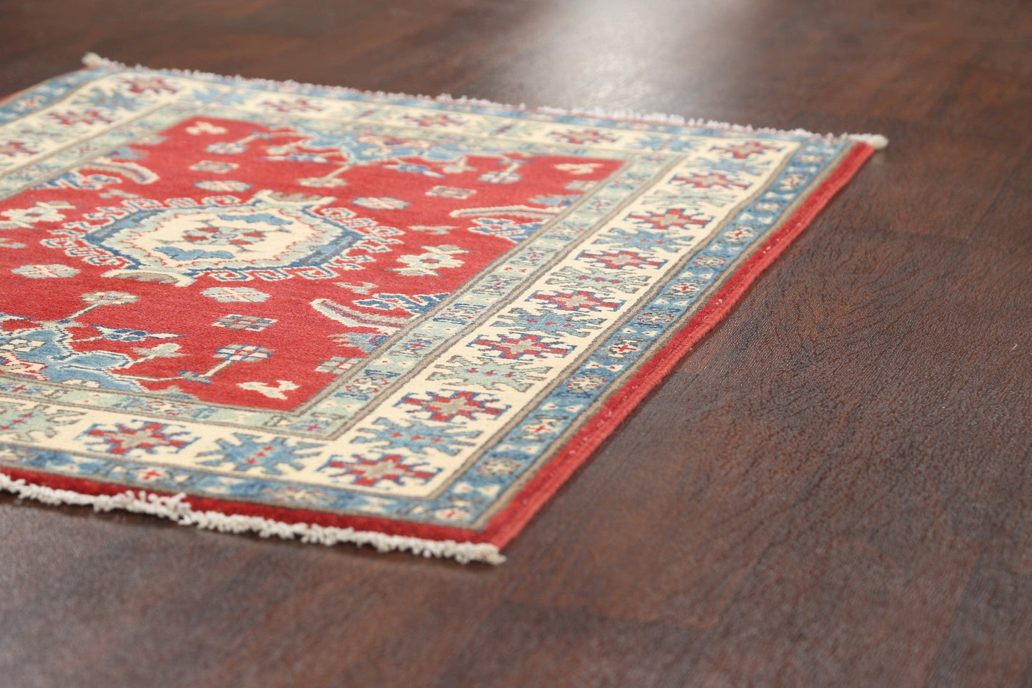 Geometric Kazak Oriental Area Rug 3x4