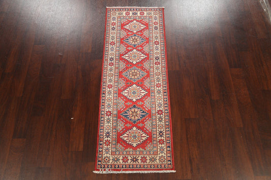 Geometric Kazak Oriental Runner Rug 2x6