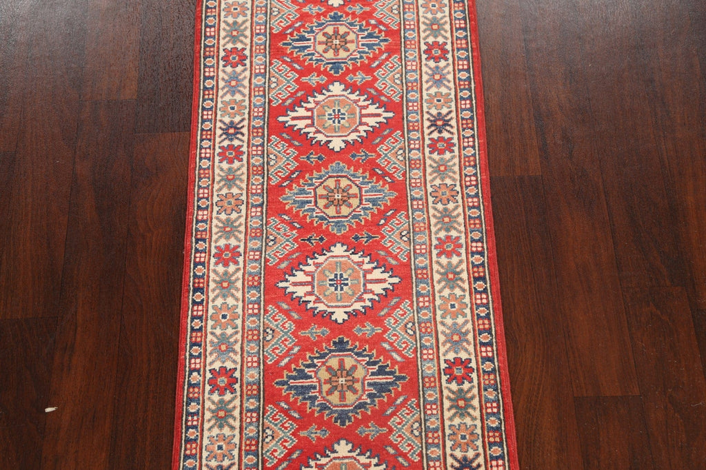 Geometric Kazak Oriental Runner Rug 2x6