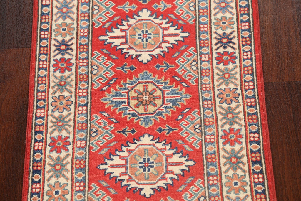 Geometric Kazak Oriental Runner Rug 2x6