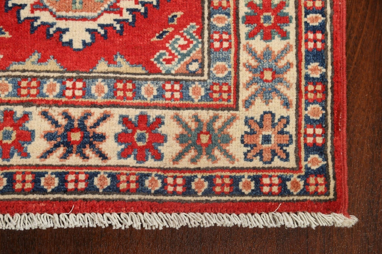 Geometric Kazak Oriental Runner Rug 2x6