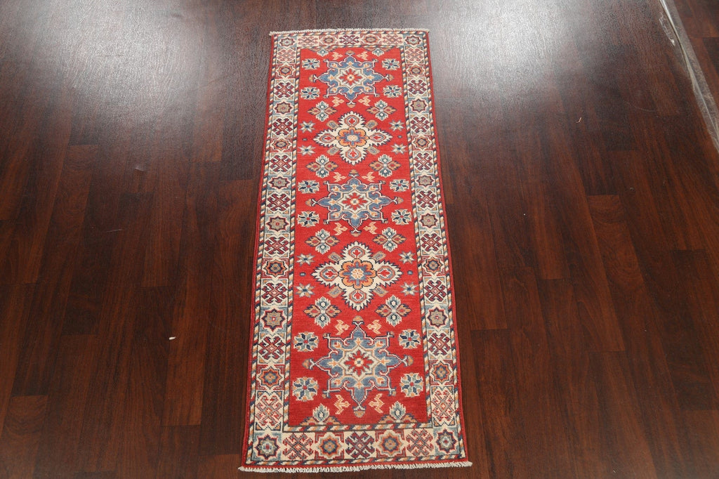 Geometric Kazak Oriental Runner Rug 2x6