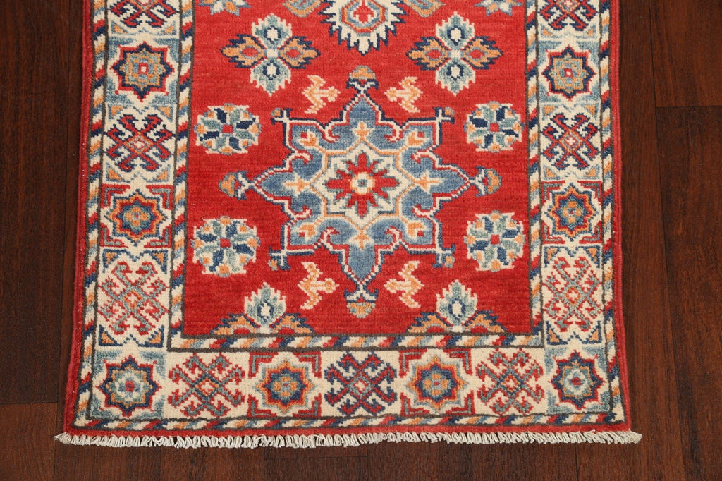 Geometric Kazak Oriental Runner Rug 2x6