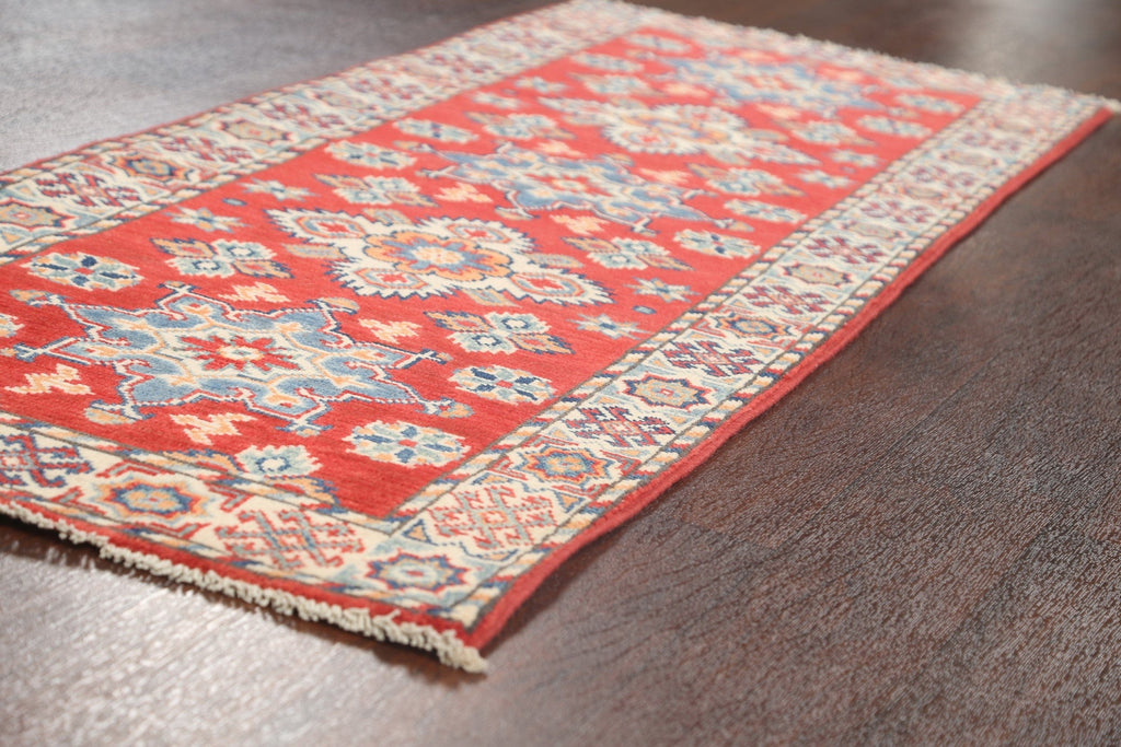 Geometric Kazak Oriental Runner Rug 2x6