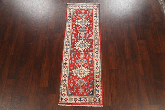 Geometric Kazak Oriental Runner Rug 2x6