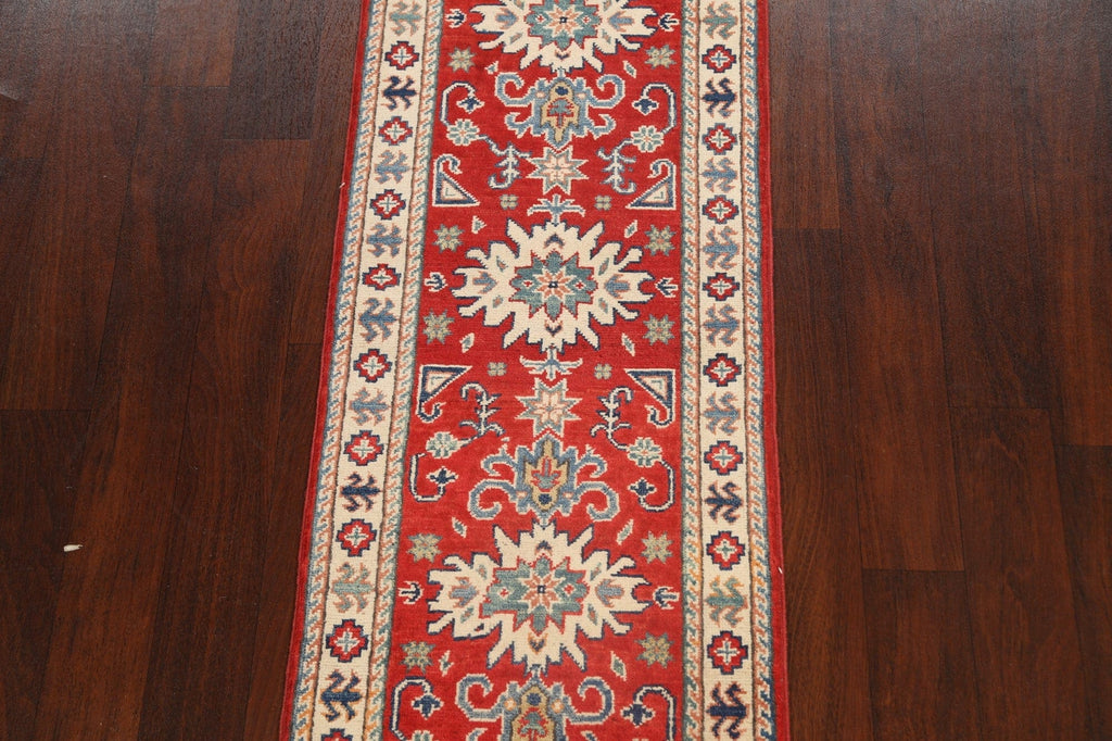 Geometric Kazak Oriental Runner Rug 2x6