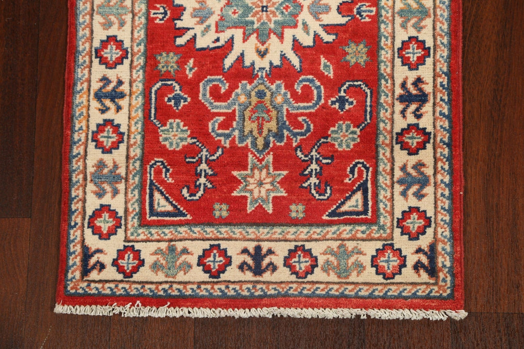 Geometric Kazak Oriental Runner Rug 2x6