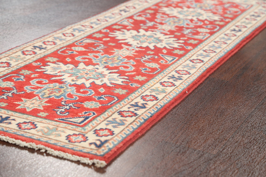 Geometric Kazak Oriental Runner Rug 2x6