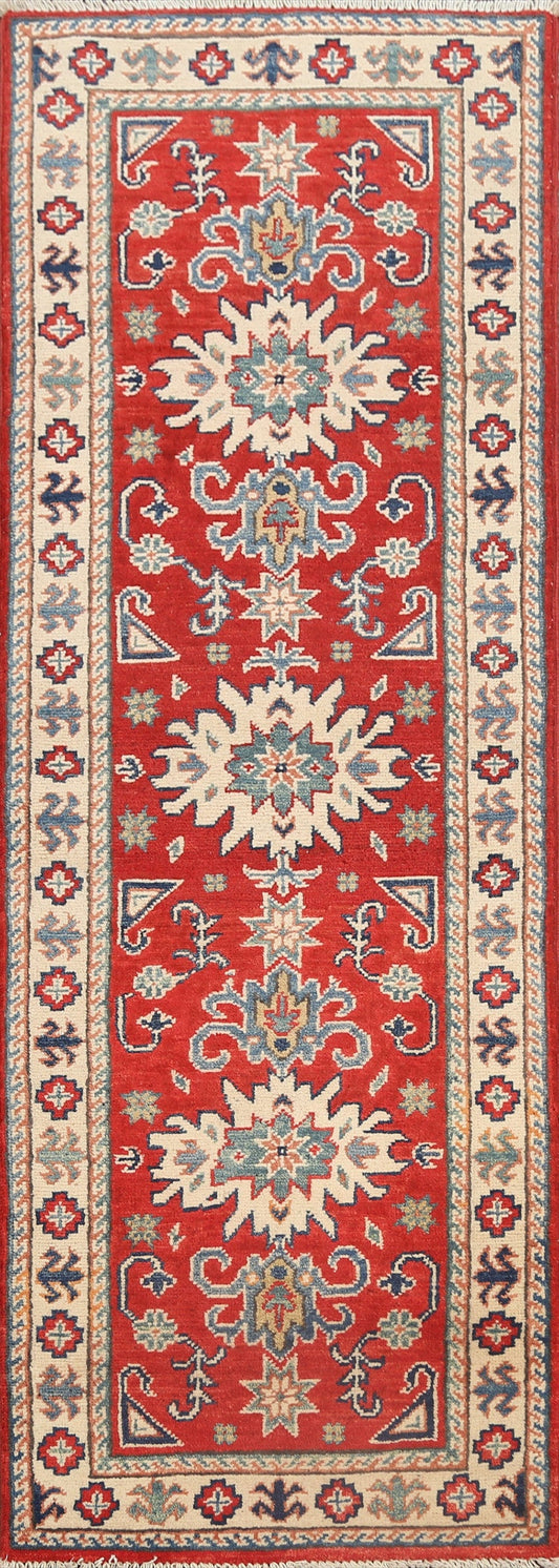 Geometric Kazak Oriental Runner Rug 2x6