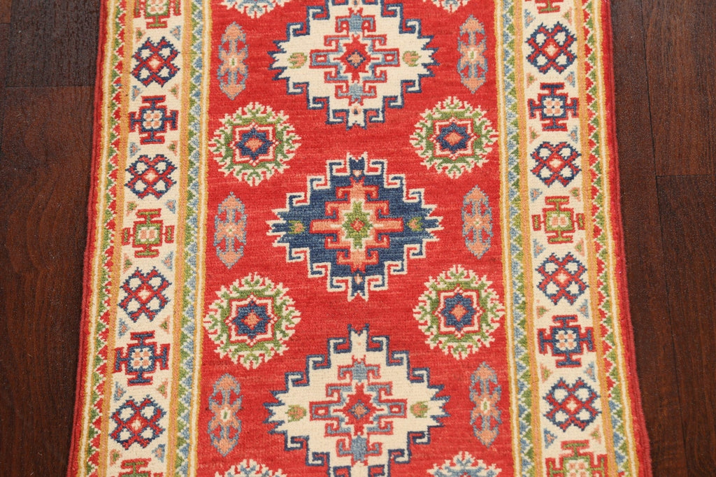 Geometric Kazak Oriental Runner Rug 2x6