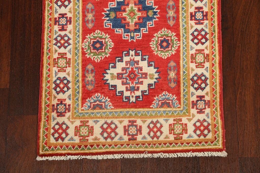 Geometric Kazak Oriental Runner Rug 2x6