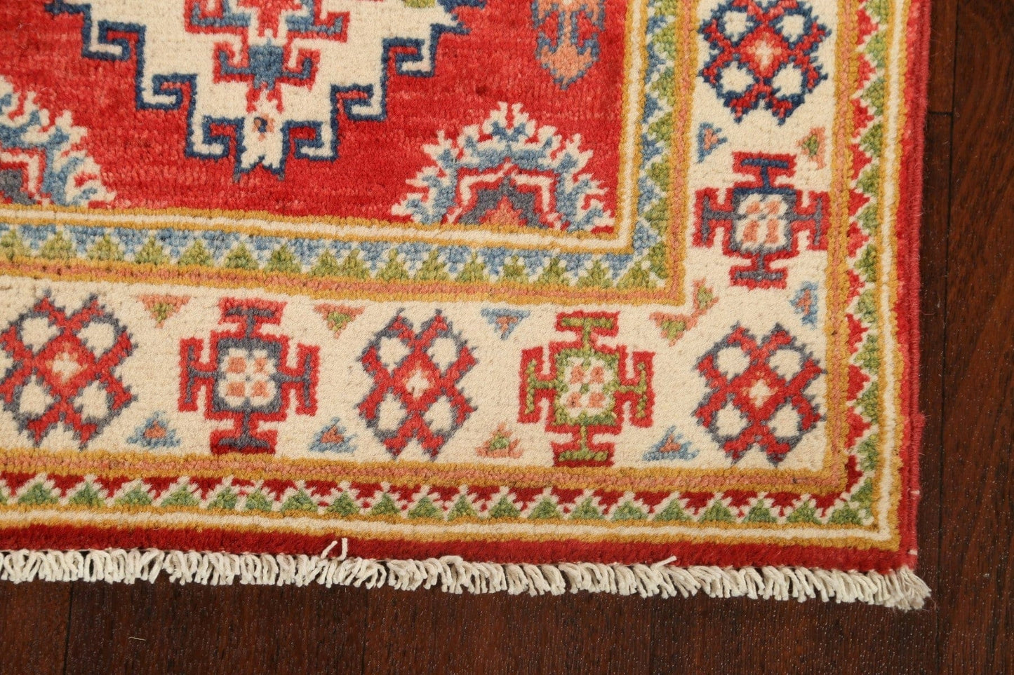 Geometric Kazak Oriental Runner Rug 2x6