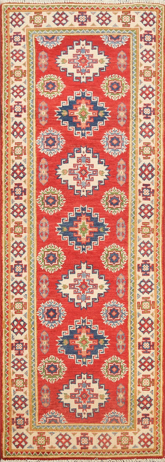 Geometric Kazak Oriental Runner Rug 2x6