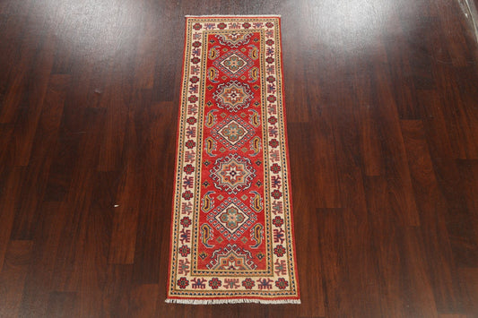 Geometric Kazak Oriental Runner Rug 2x6