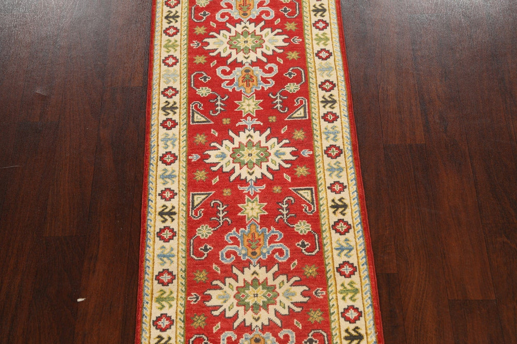 Geometric Kazak Oriental Runner Rug 2x6