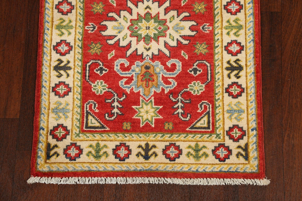 Geometric Kazak Oriental Runner Rug 2x6