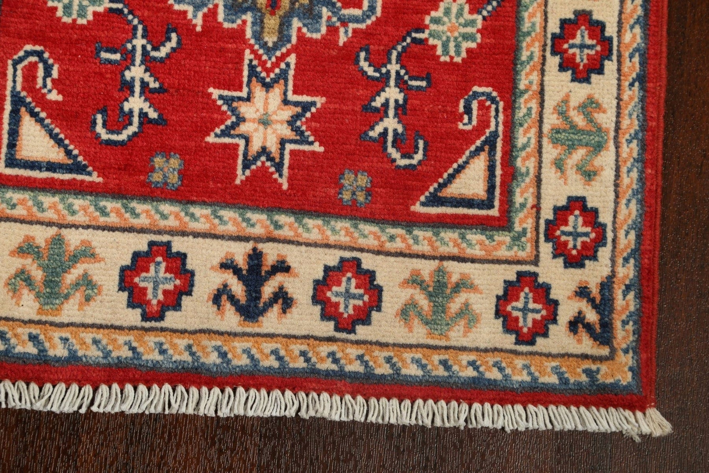 Geometric Kazak Oriental Runner Rug 2x6