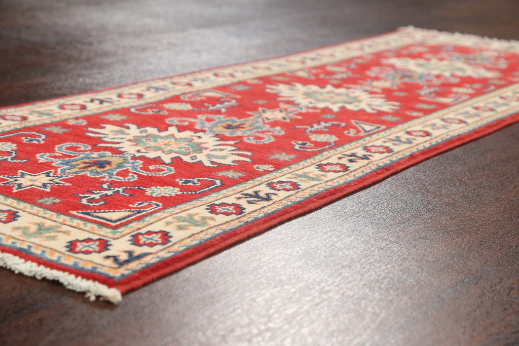 Geometric Kazak Oriental Runner Rug 2x6