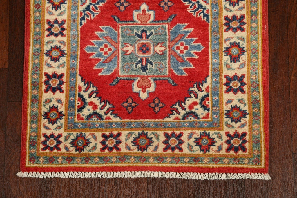 Geometric Kazak Oriental Runner Rug 2x6