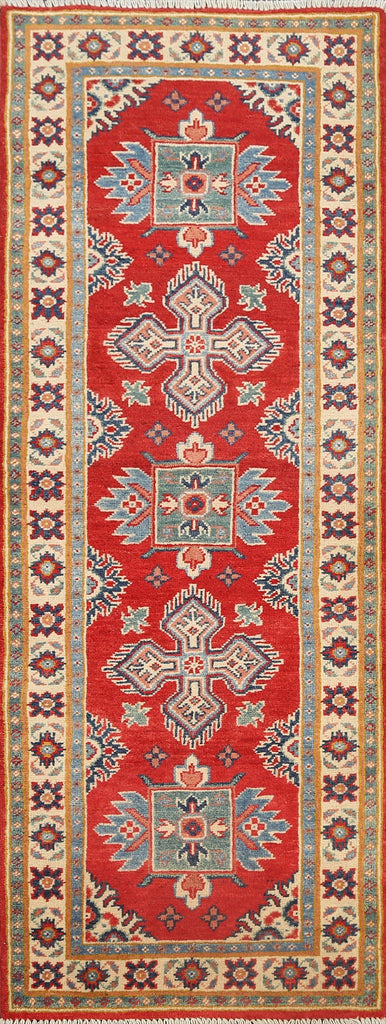 Geometric Kazak Oriental Runner Rug 2x6