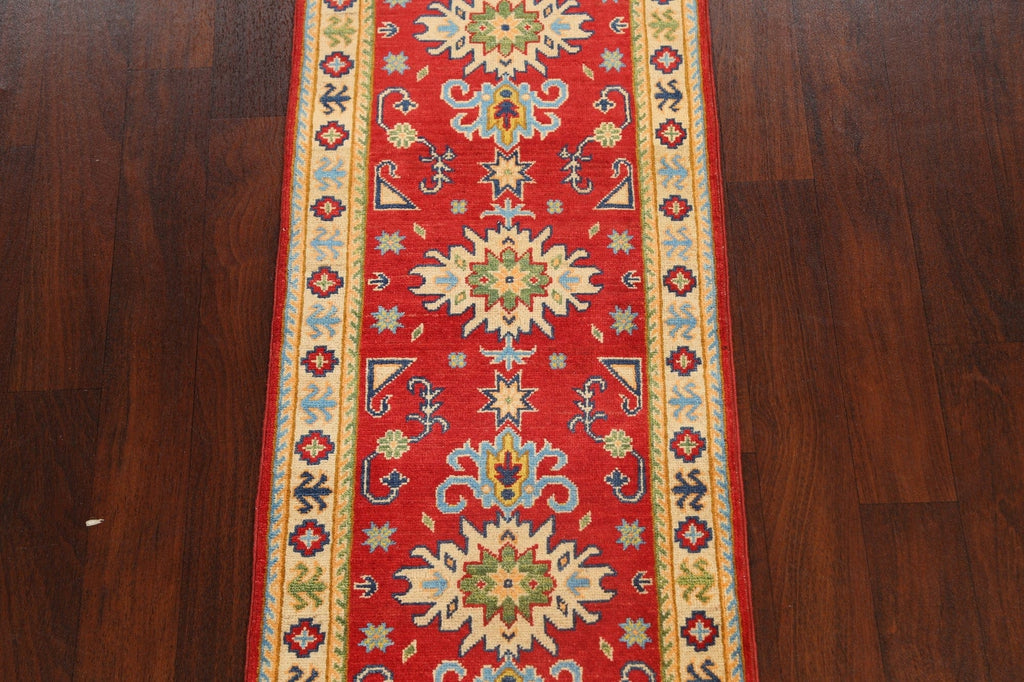 Geometric Kazak Oriental Runner Rug 2x6