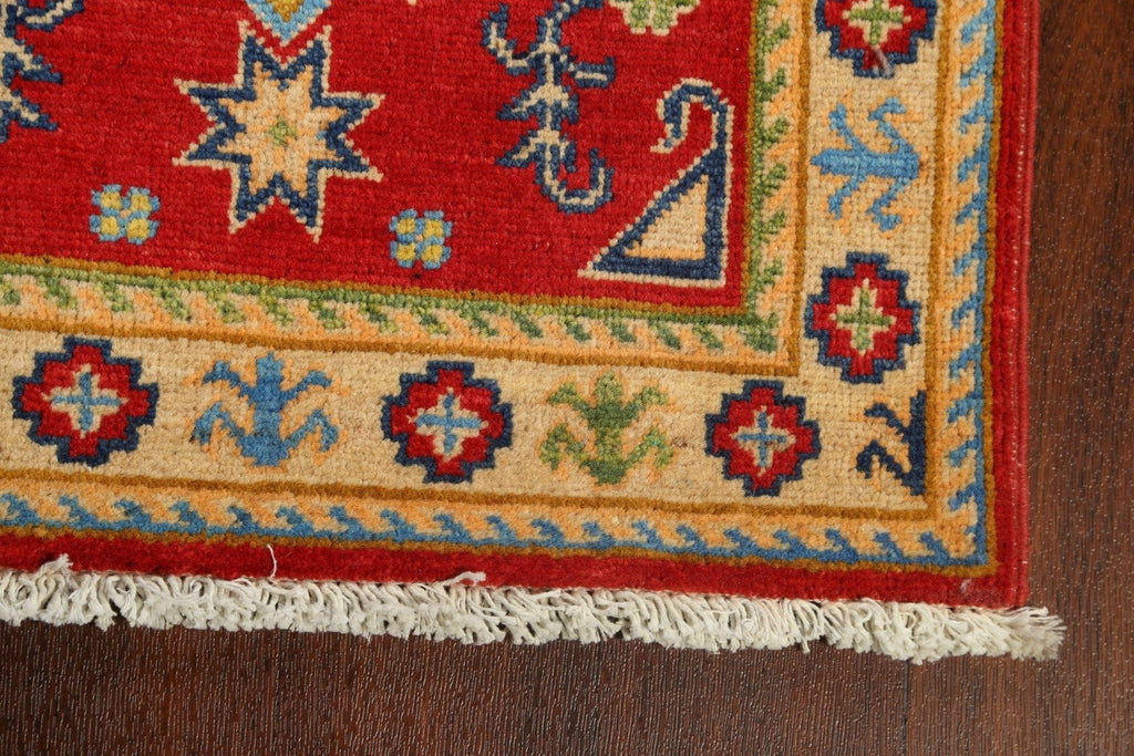 Geometric Kazak Oriental Runner Rug 2x6