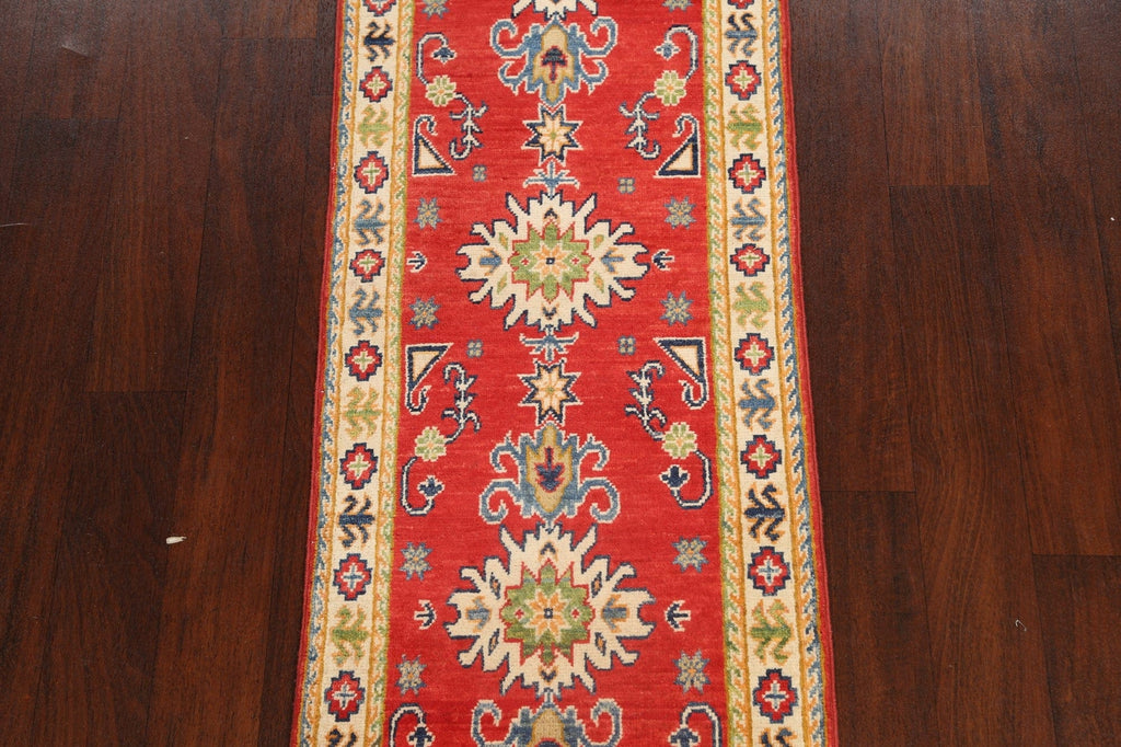 Geometric Kazak Oriental Runner Rug 2x6