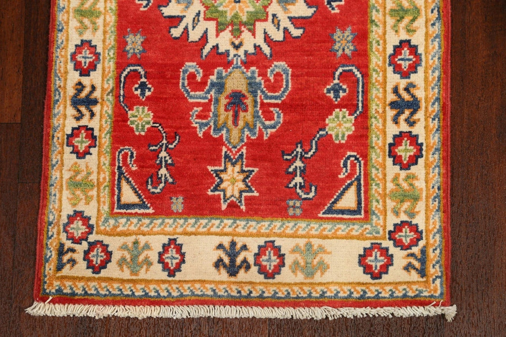 Geometric Kazak Oriental Runner Rug 2x6