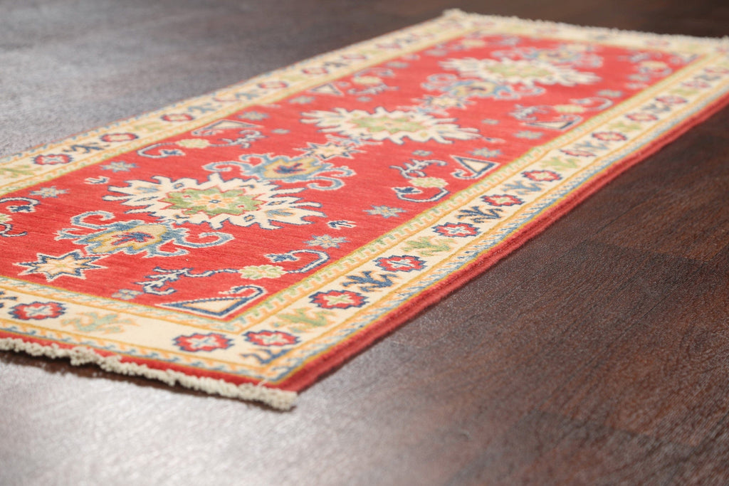 Geometric Kazak Oriental Runner Rug 2x6