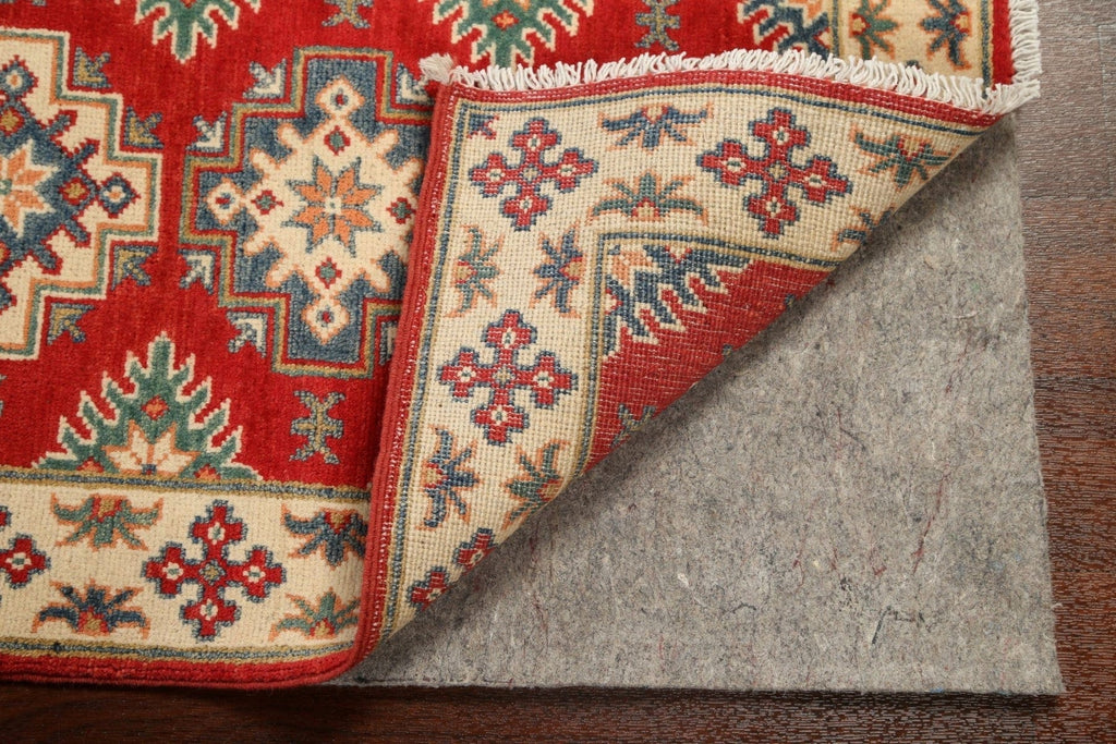 Geometric Red Kazak Oriental Runner Rug 2x6