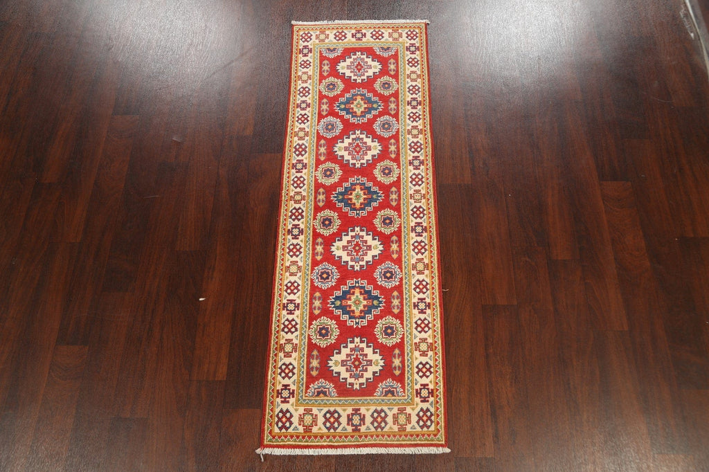 Geometric Kazak Oriental Runner Rug 2x6