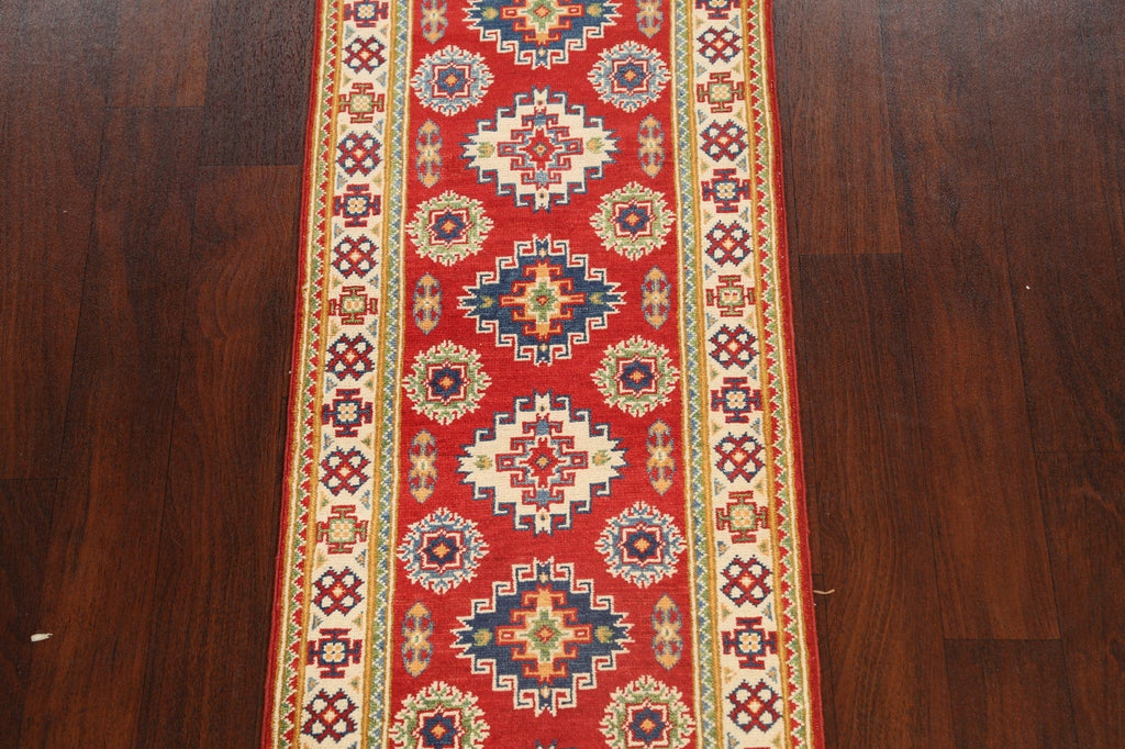 Geometric Kazak Oriental Runner Rug 2x6