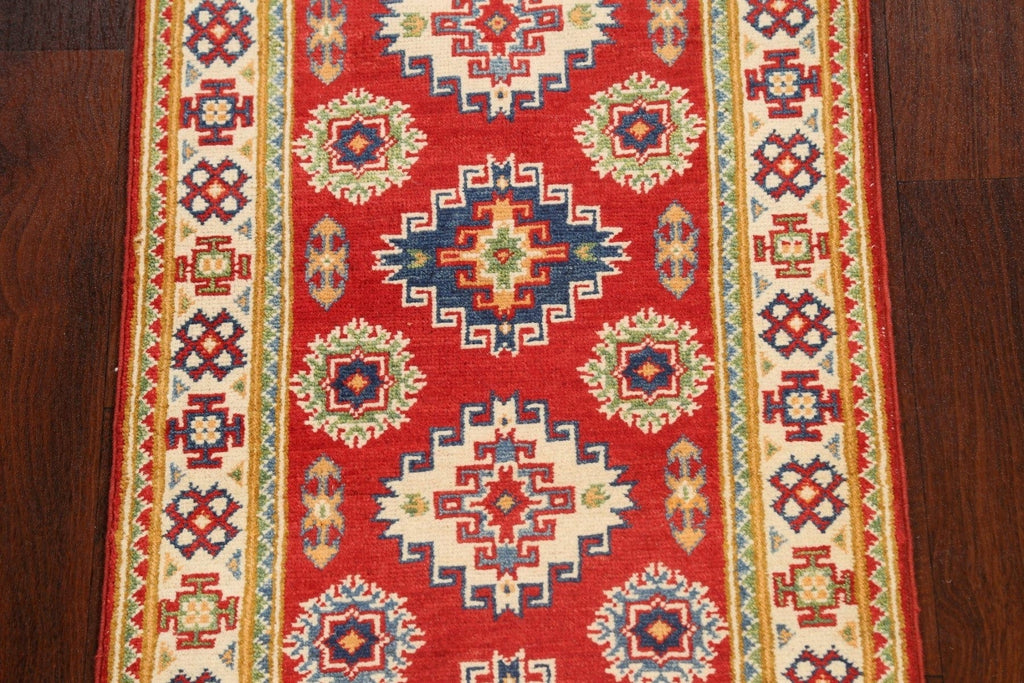 Geometric Kazak Oriental Runner Rug 2x6