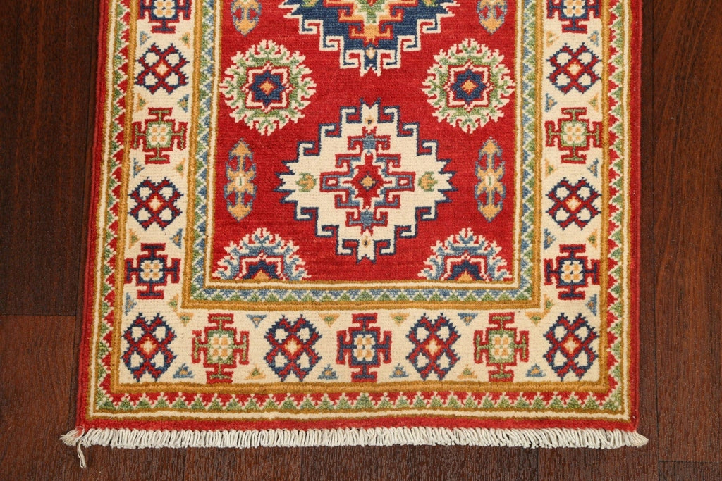 Geometric Kazak Oriental Runner Rug 2x6